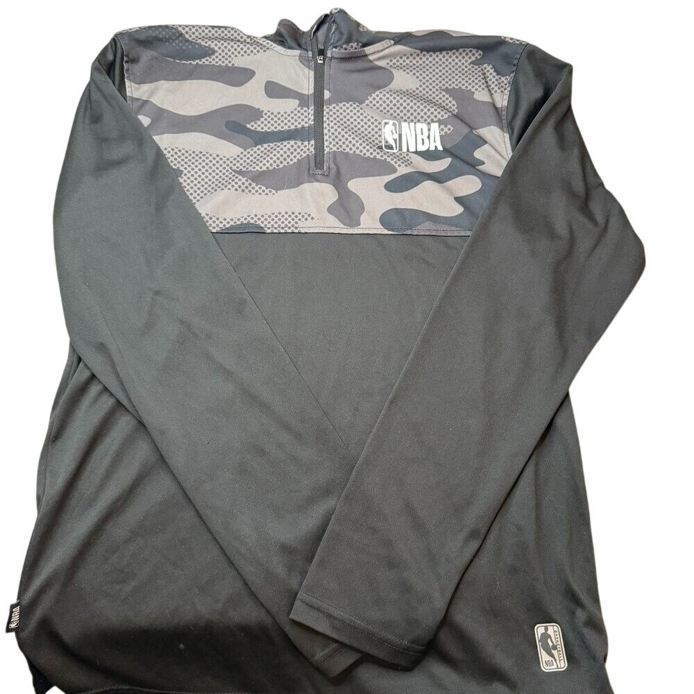 NBA Quarter Zip Pullover Mens M Black Camo Gorpcore Technical Athleisure Utility